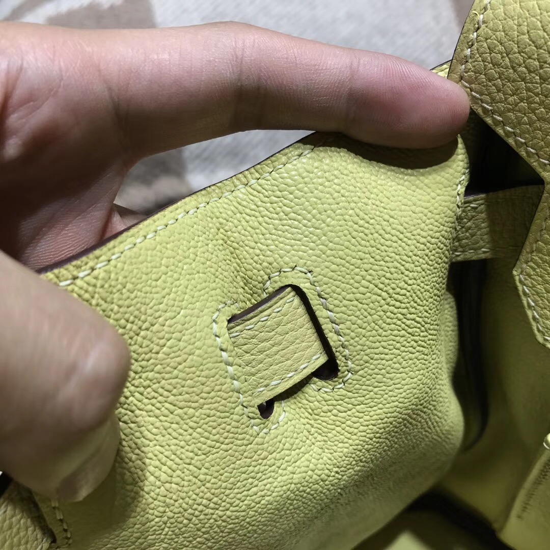 hermes 鉑金包Birkin包30cm 1Z Jaune Poussin小雞黃Togo銀扣