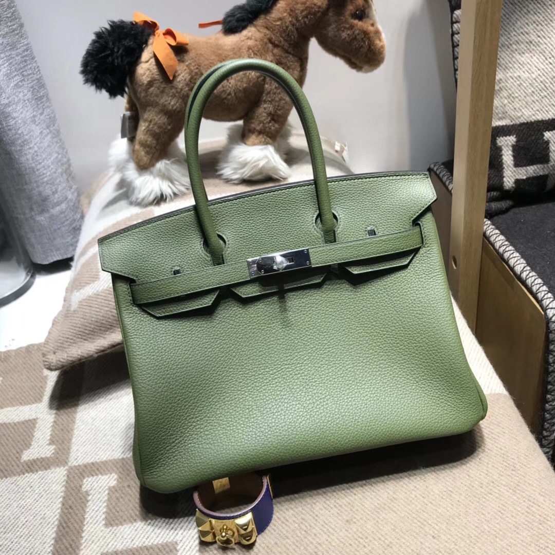 Hermes愛馬仕鉑金包 Birkin 30cm V6 Canopeec 叢林綠最綠色的壹個顏色