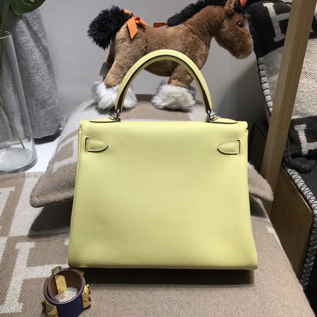 愛馬仕凱莉包Hermes Kelly 28cm togo 1Z Jaune Poussin 小鸡黄