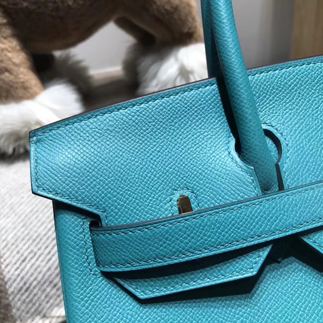 Hermes birkin 30cm epsom 7f孔雀藍 blue paon 超美的藍綠混合色 金扣