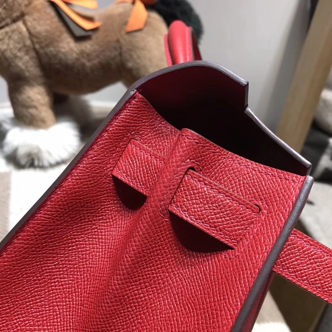 Hermes Kelly 28cm Epsom Q5 Rouge Cossacks 草莓红 国旗红