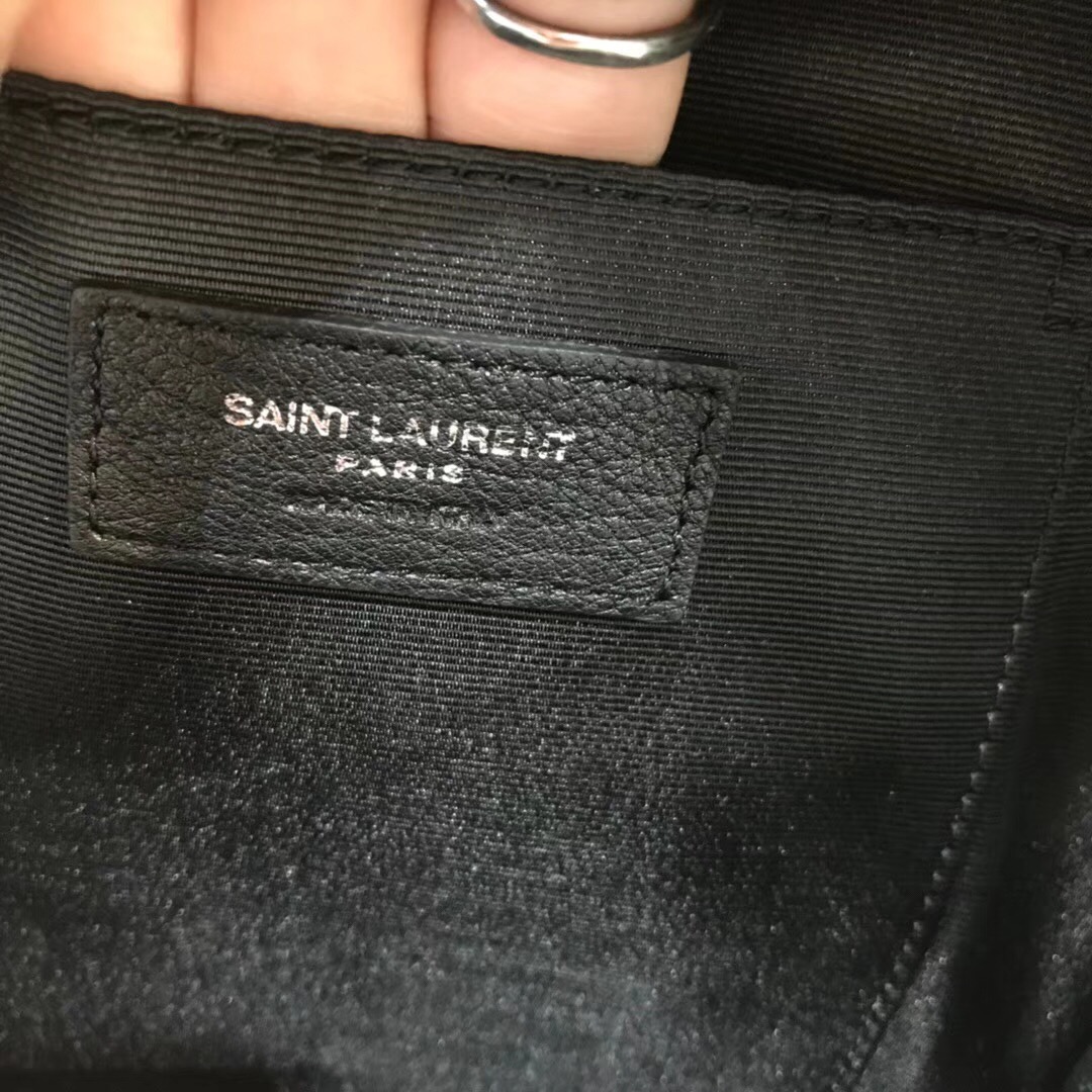 圣罗兰YSL TOY City Backpack Bag迷妳黑色羊皮真皮刺繡双肩背包