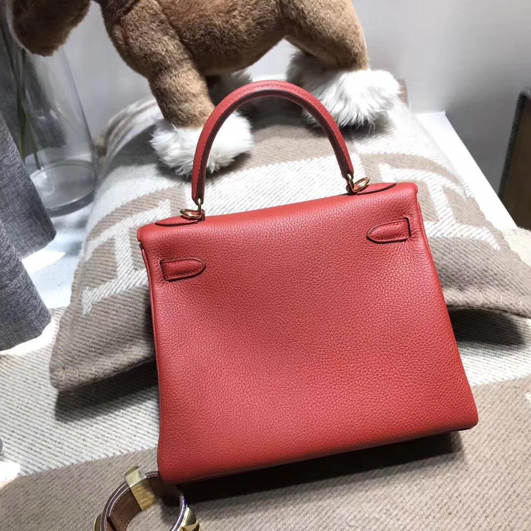 愛馬仕凱莉包Hermes Kelly 25 Togo Q5 国旗红 Rouge Cossacks