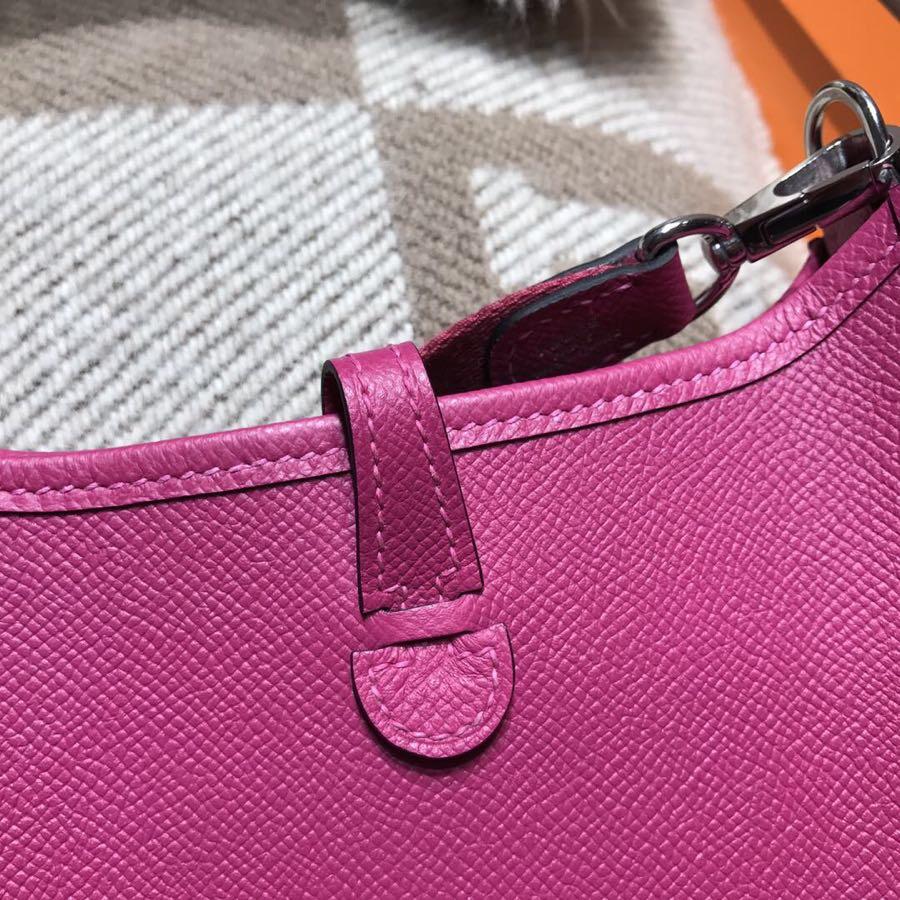 愛馬仕伊芙琳Hermes Eveylne Mini Epsom L3 Rose Pourper粉紫色銀扣