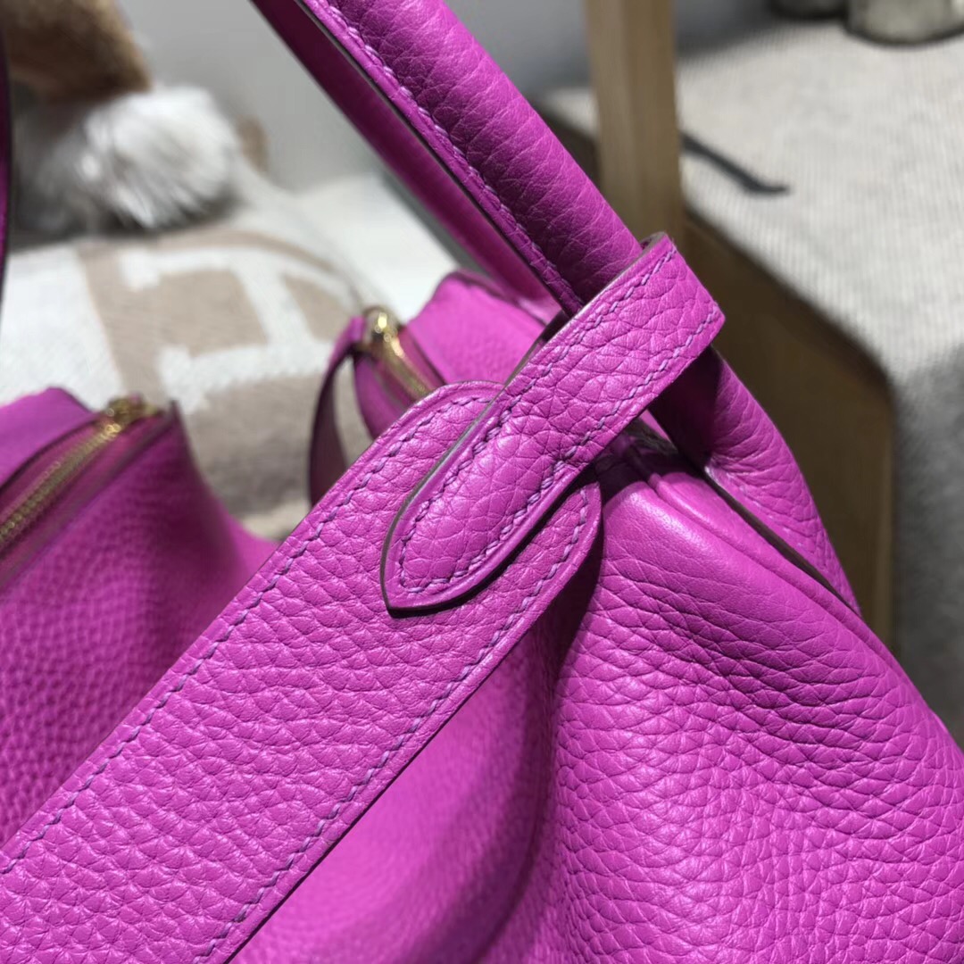 Hermes Lindy bag 30cm Togo L3玫瑰紫 18年最新顏色 原廠GHW金扣金屬