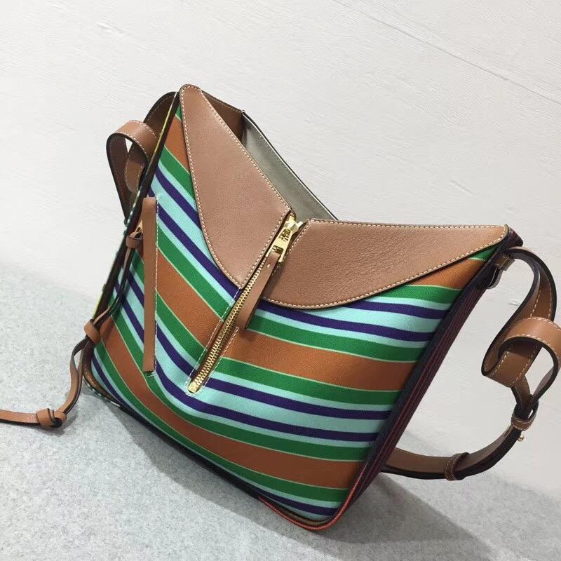 羅意威女包loewe Hammock Stripes Small Bag Multicolor canvas/classic calf