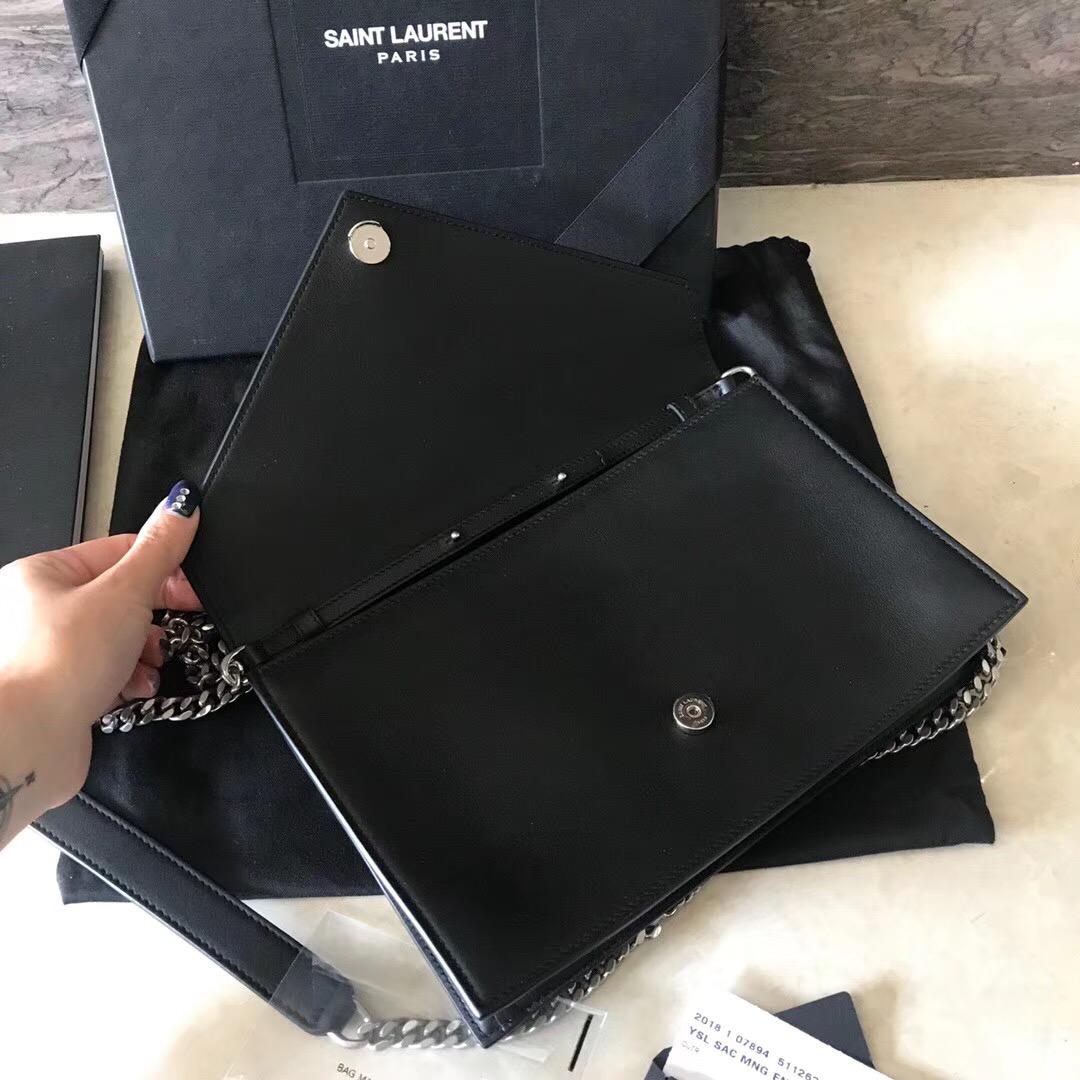 YSL LE SEPT黑色小牛皮真皮鏈條包 Mini bags Enveloppe