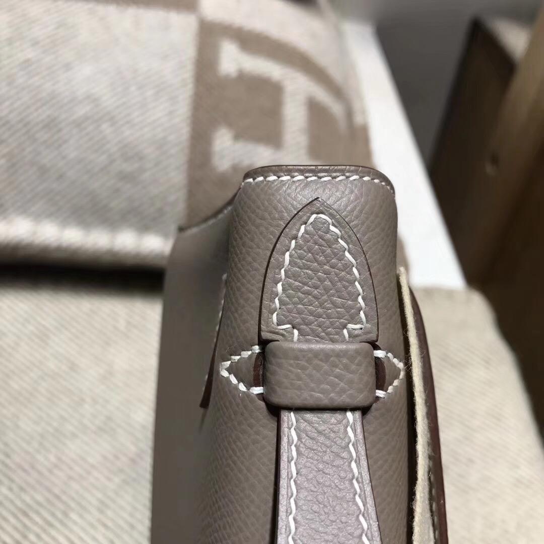 愛馬仕Hermes Mini kelly epsom CK18 Etoupe 大象灰金扣