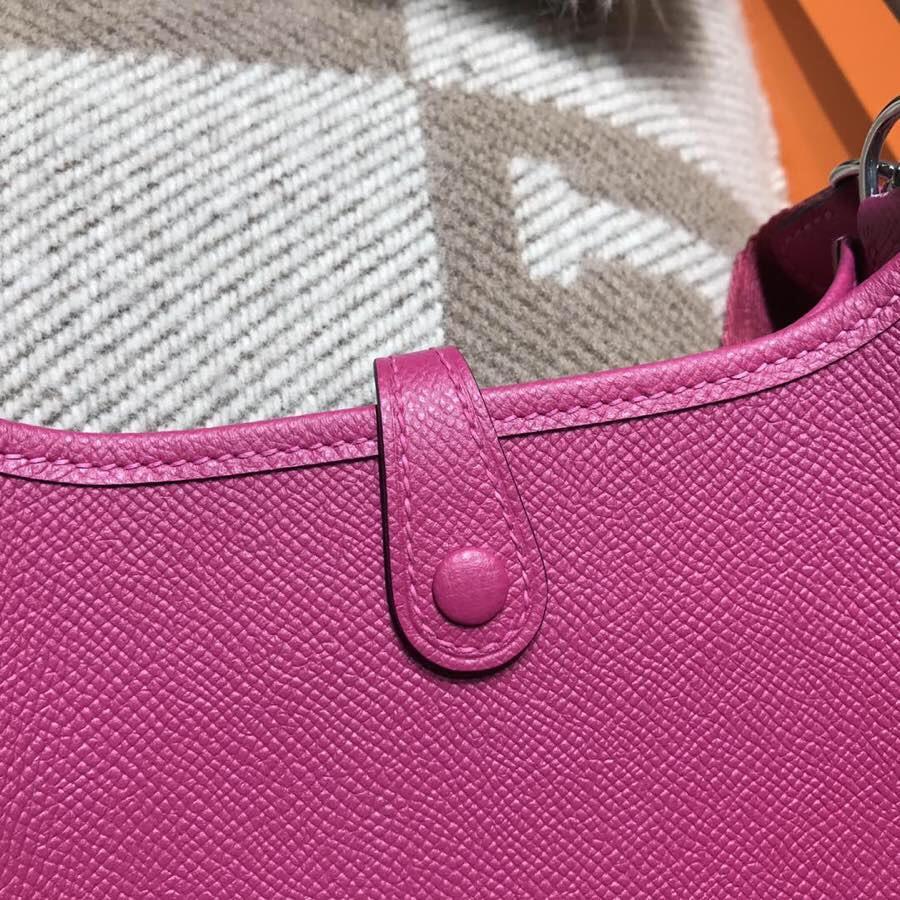 愛馬仕伊芙琳Hermes Eveylne Mini Epsom L3 Rose Pourper粉紫色銀扣