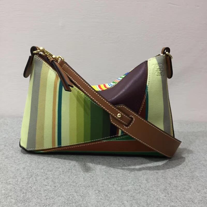 羅意威女包 loewe Puzzle Stripes Mini Bag Multicolor canvas/classic calf