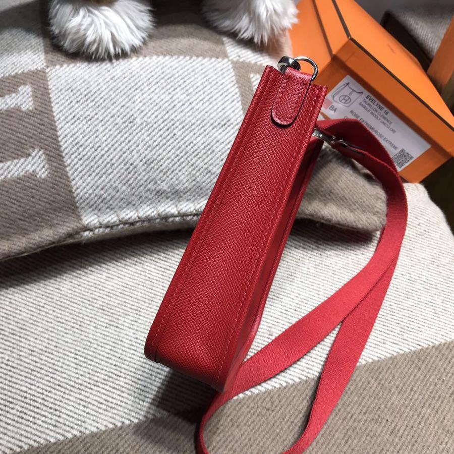 Hermes Eveylne Mini Epsom Q5 Rouge Cossacks 國旗紅銀扣