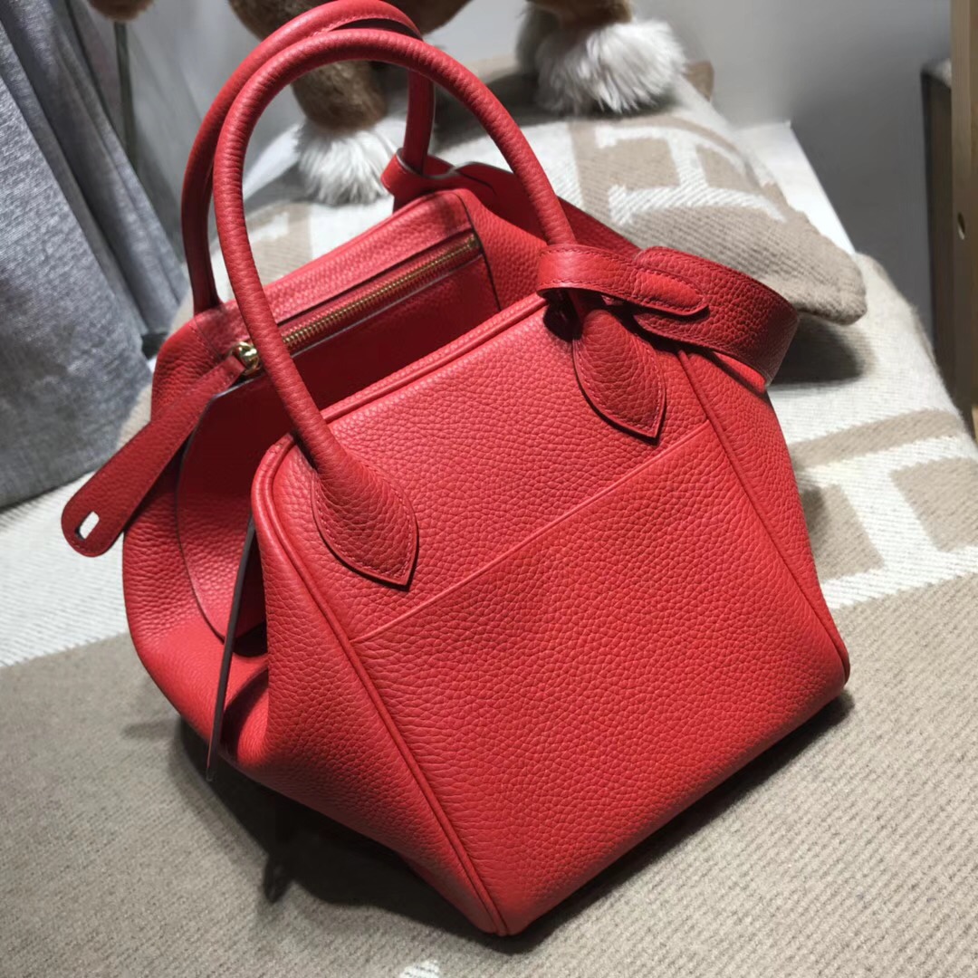 Hermes Lindy bag 30cm TC大牛皮 s5番茄紅rouge tomate金扣金屬