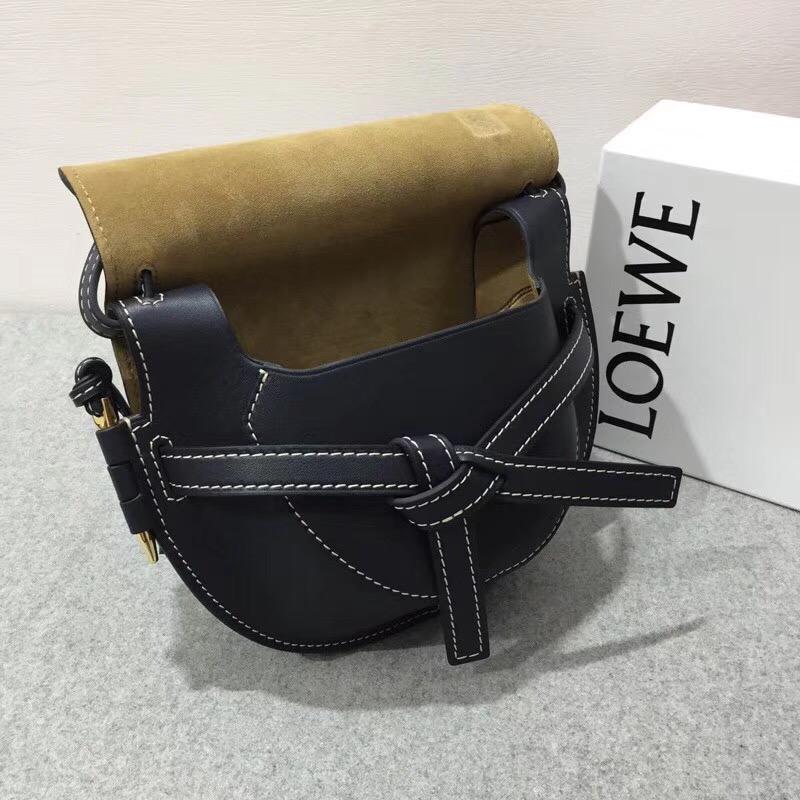 loewe Gate Small Bag Midnight Blue柔软天然牛皮馬鞍包