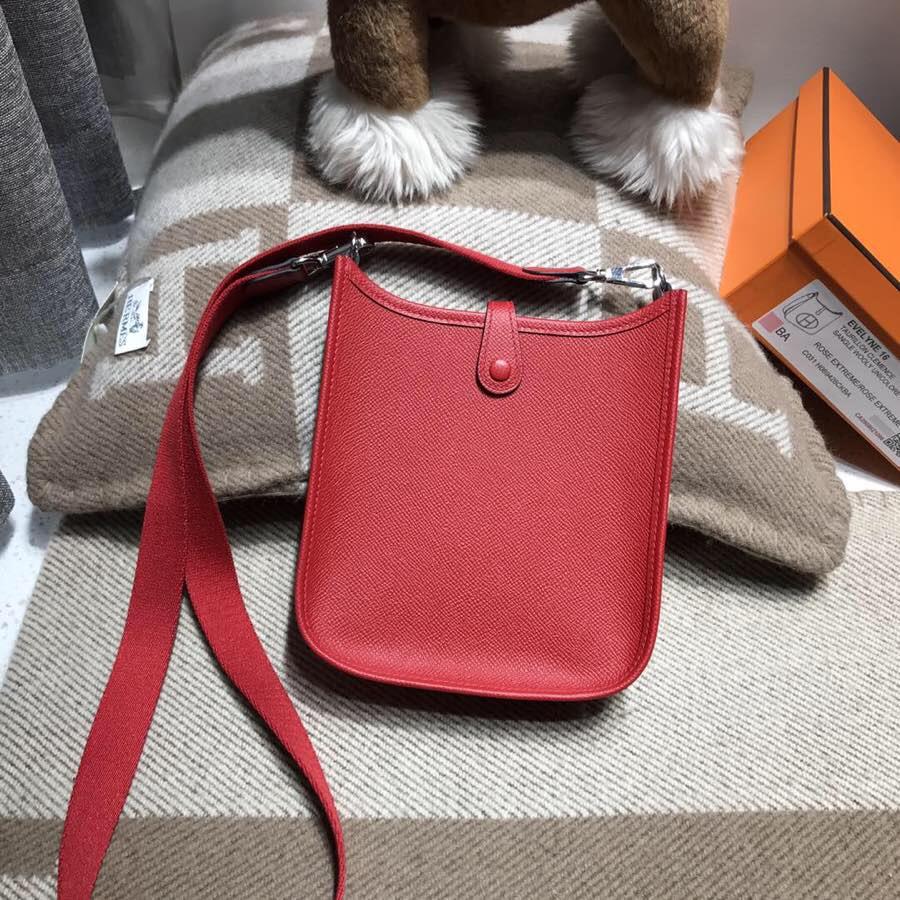 Hermes Eveylne Mini Epsom Q5 Rouge Cossacks 國旗紅銀扣