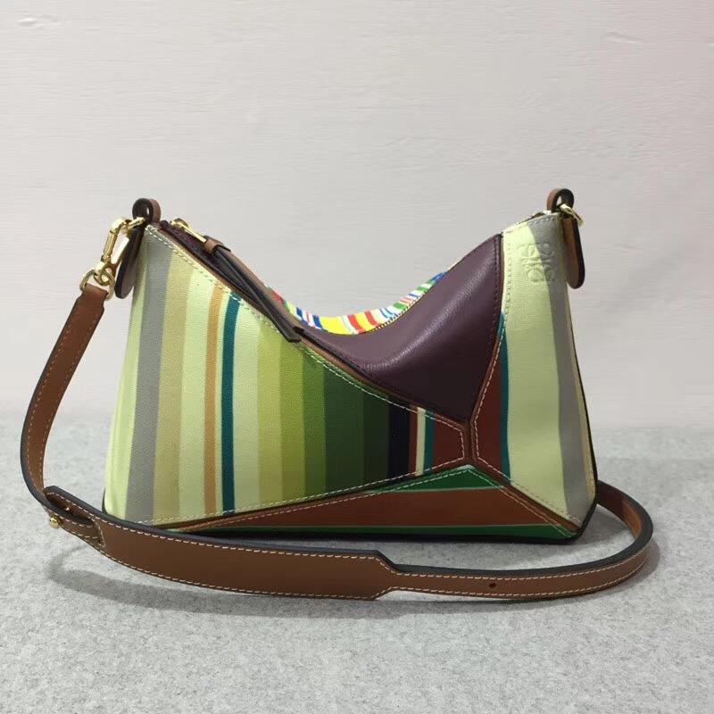 羅意威女包 loewe Puzzle Stripes Mini Bag Multicolor canvas/classic calf