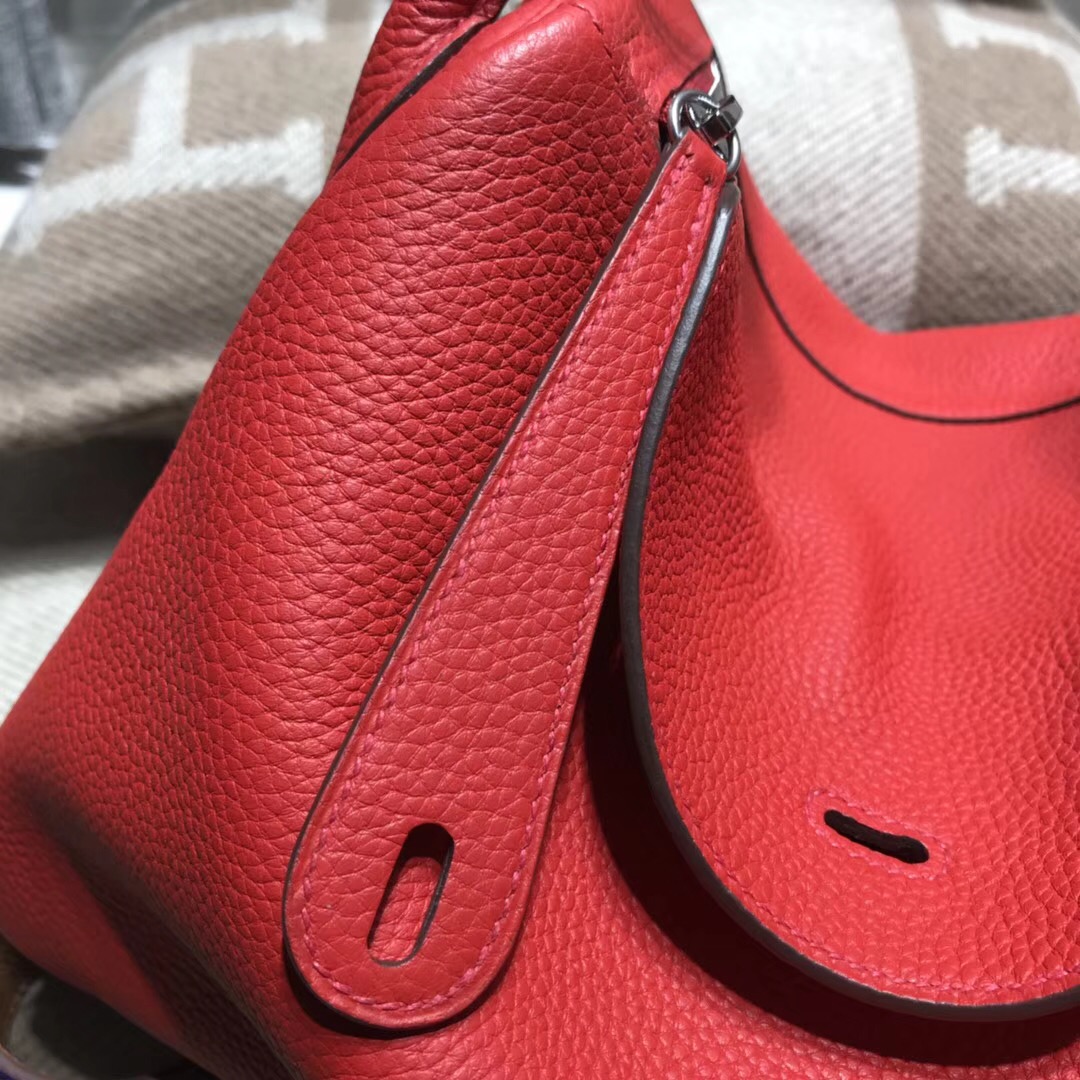 Hermes Lindy bag 30cm TC大牛皮s5番茄紅rouge tomate 银扣金屬