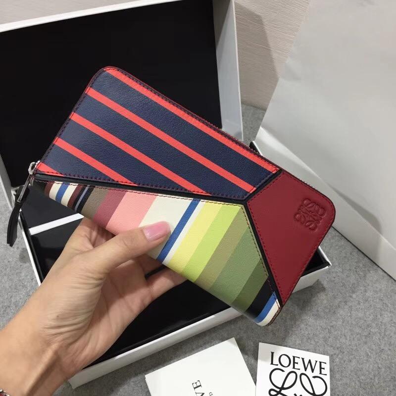 羅意威錢包 loewe Zip Around Wallet Stripes Red/Tan/Multicolor