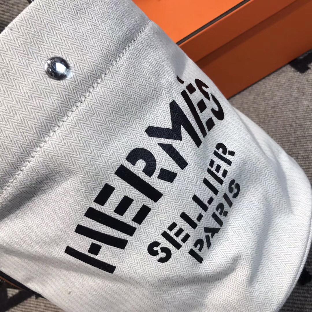 愛馬仕Hermes sac de pansage 米白色 帆布水桶包