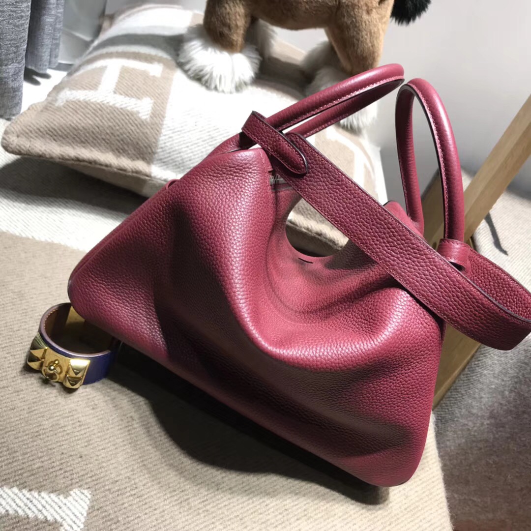 Hermes Lindy bag 30cm 愛馬仕紅rouge H cc55 TC大牛皮 银扣金屬