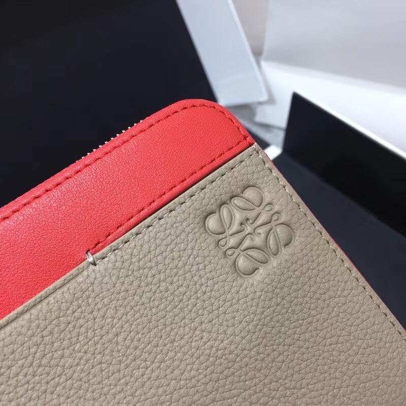 羅意威錢包 loewe Zip Around Wallet Sand/Red 長款拉鏈錢包