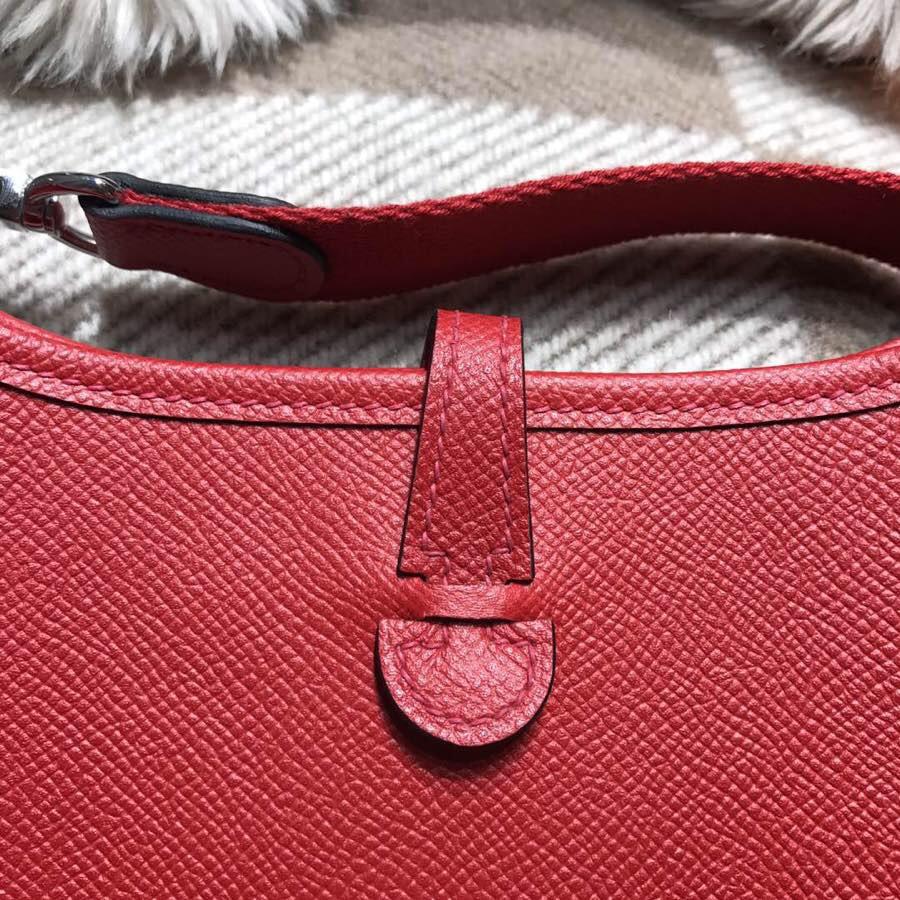 Hermes Eveylne Mini Epsom Q5 Rouge Cossacks 國旗紅銀扣