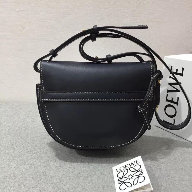 loewe Gate Small Bag Midnight Blue柔软天然牛皮馬鞍包