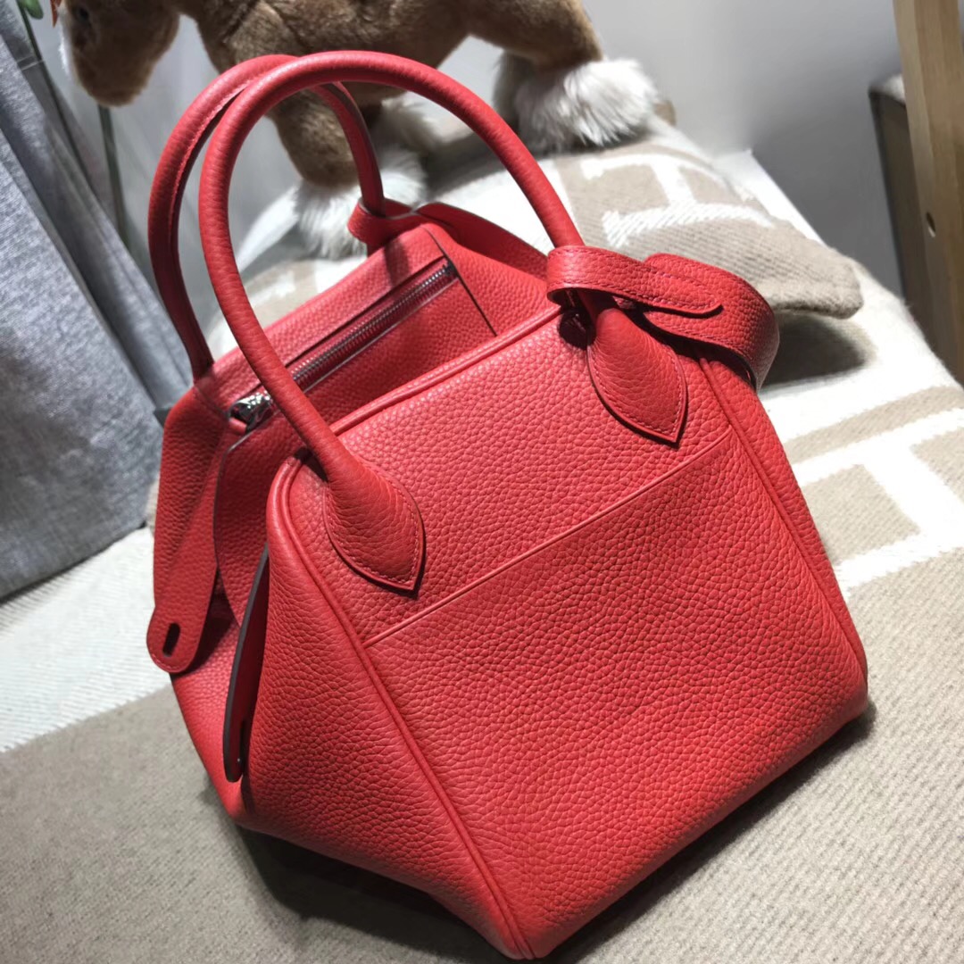 Hermes Lindy bag 30cm TC大牛皮s5番茄紅rouge tomate 银扣金屬