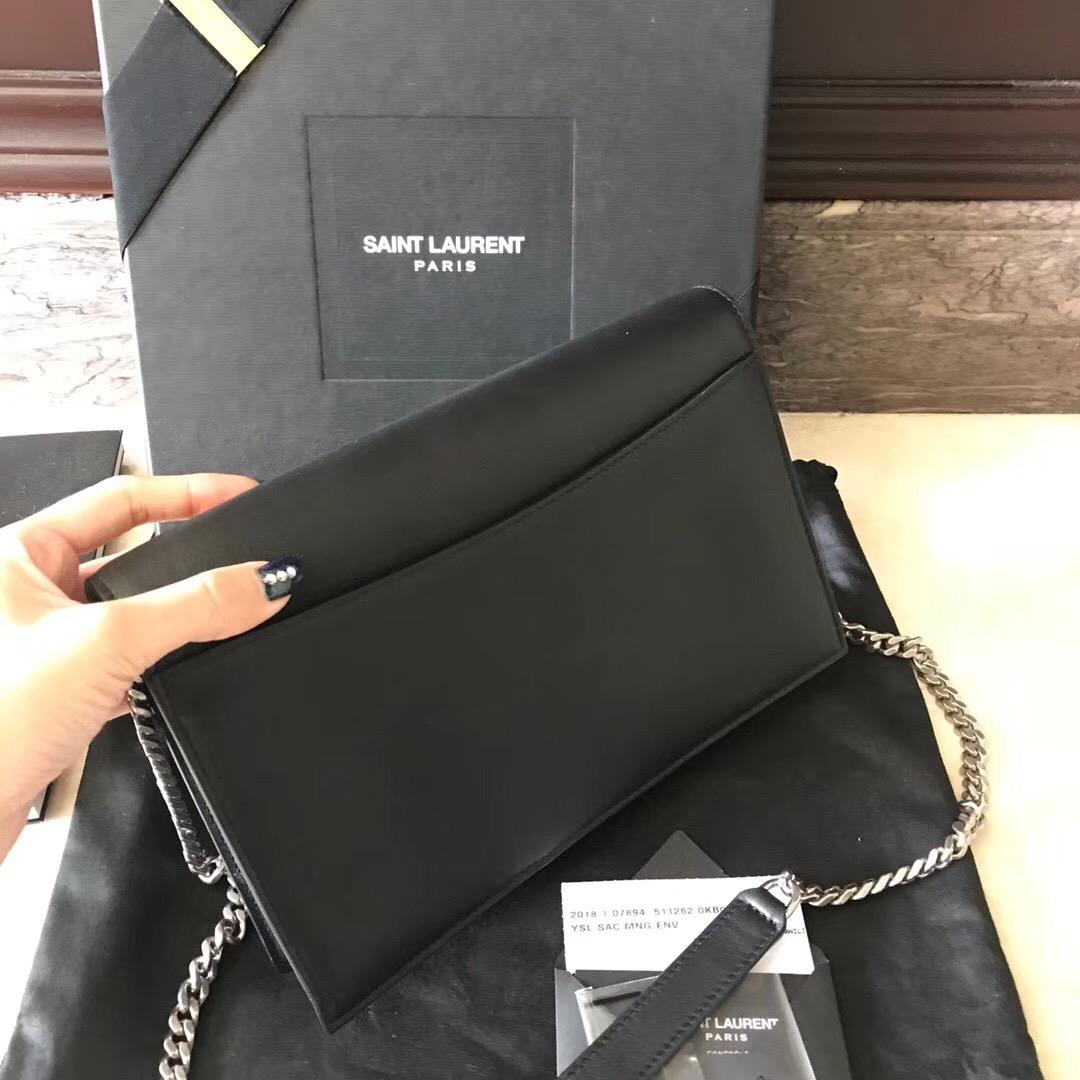 YSL LE SEPT黑色小牛皮真皮鏈條包 Mini bags Enveloppe