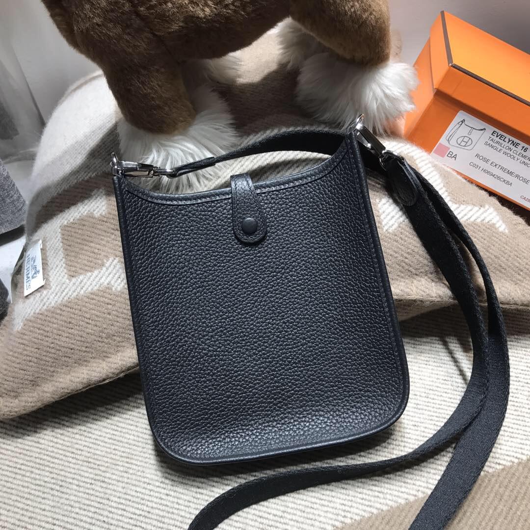 Hermes Eveylne Mini taurillon Clemence TC大牛 Nior ck89 黑色銀扣