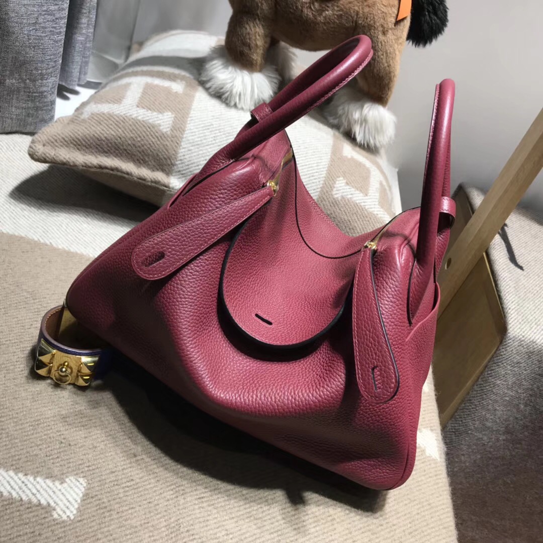 Hermes Lindy bag 愛馬仕紅rouge H cc55 TC大牛皮 金扣金屬