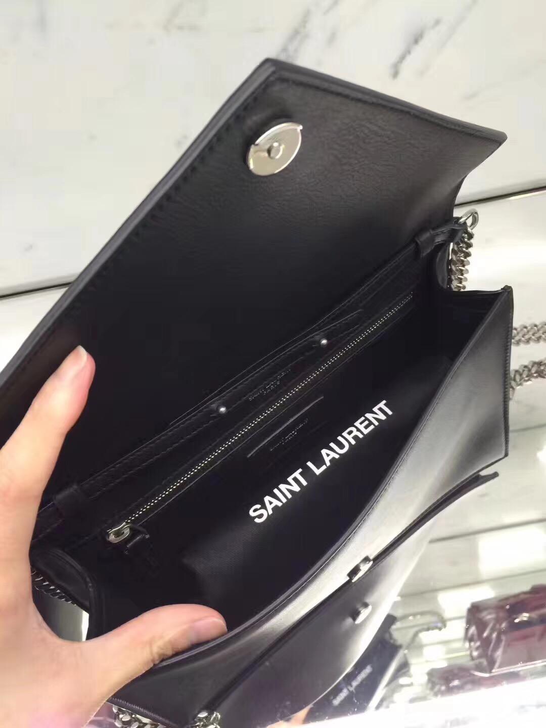 YSL LE SEPT黑色小牛皮真皮鏈條包 Mini bags Enveloppe