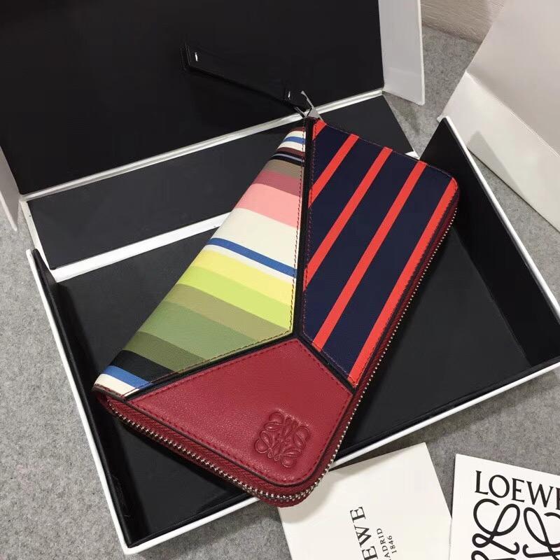 羅意威錢包 loewe Zip Around Wallet Stripes Red/Tan/Multicolor