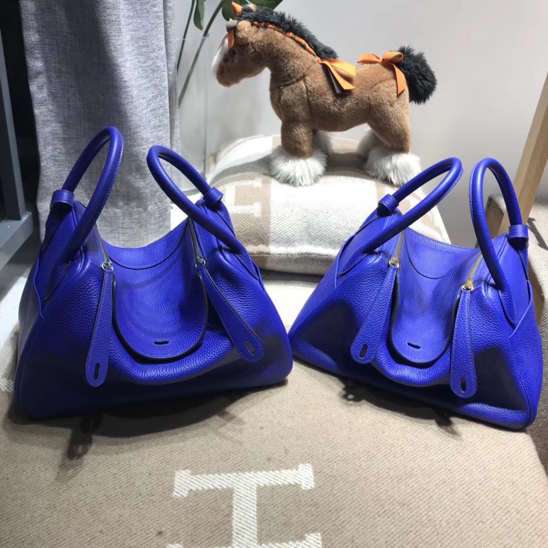 Hermes Lindy bag 30 togo小牛皮7T Blue Electric電光藍銀扣金屬