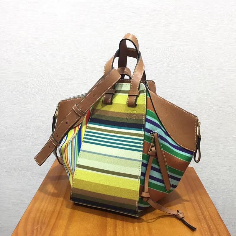 羅意威女包loewe Hammock Stripes Small Bag Multicolor canvas/classic calf