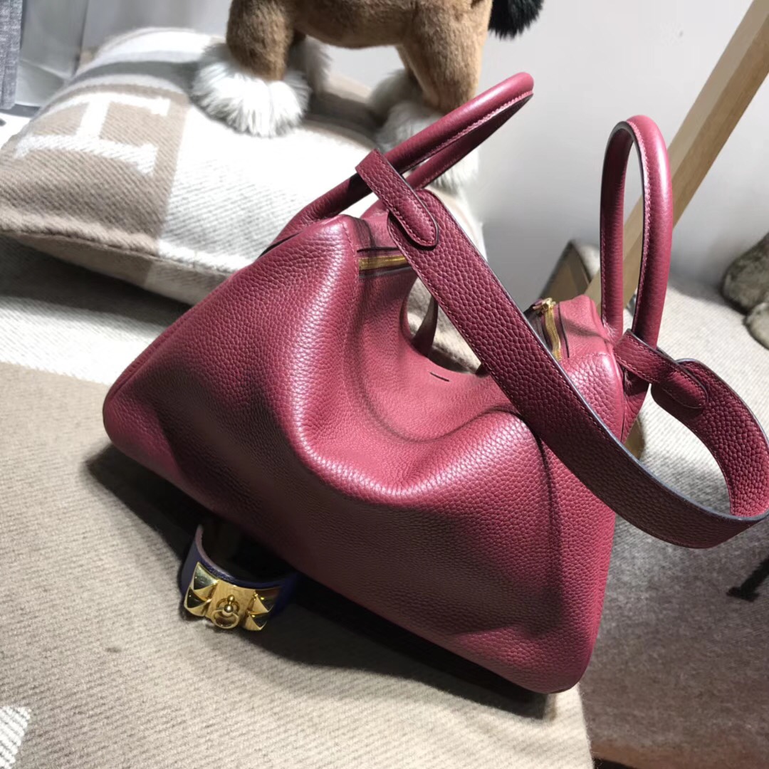 Hermes Lindy bag 愛馬仕紅rouge H cc55 TC大牛皮 金扣金屬