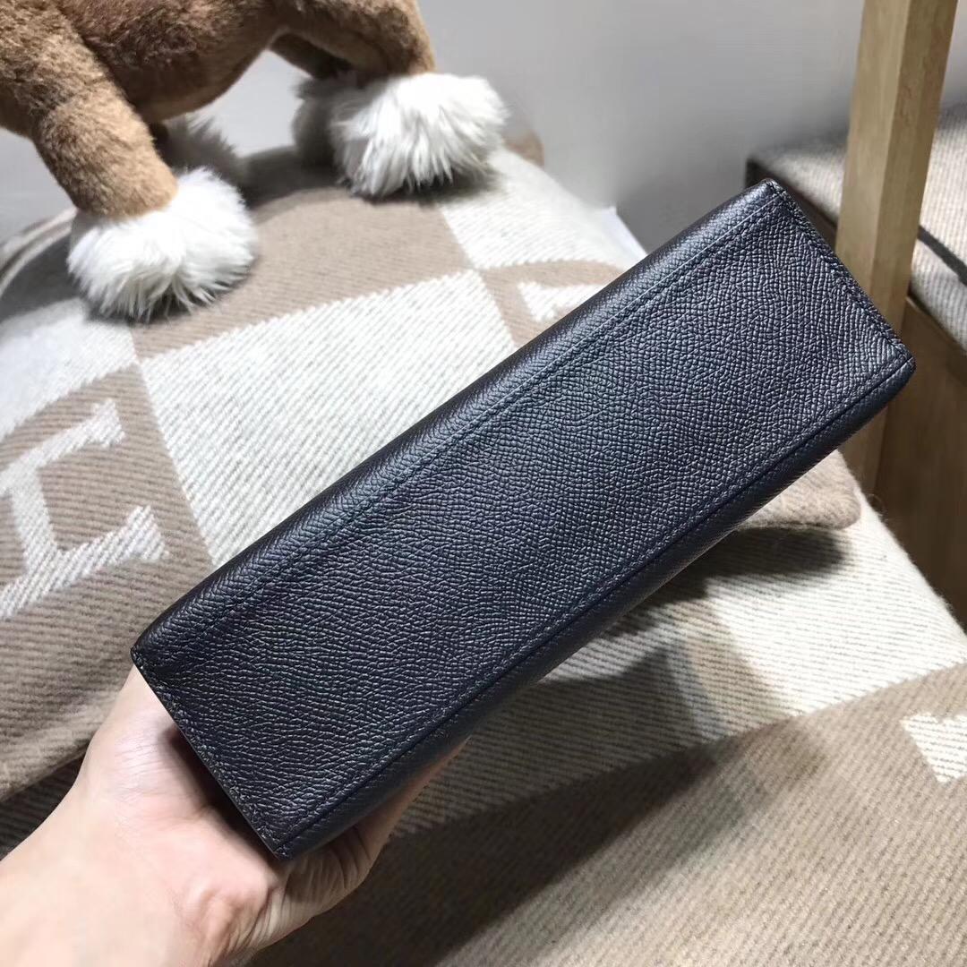 愛馬仕Hermes Mini kelly Epsom CK89 Nior 宴會首選 黑色銀扣