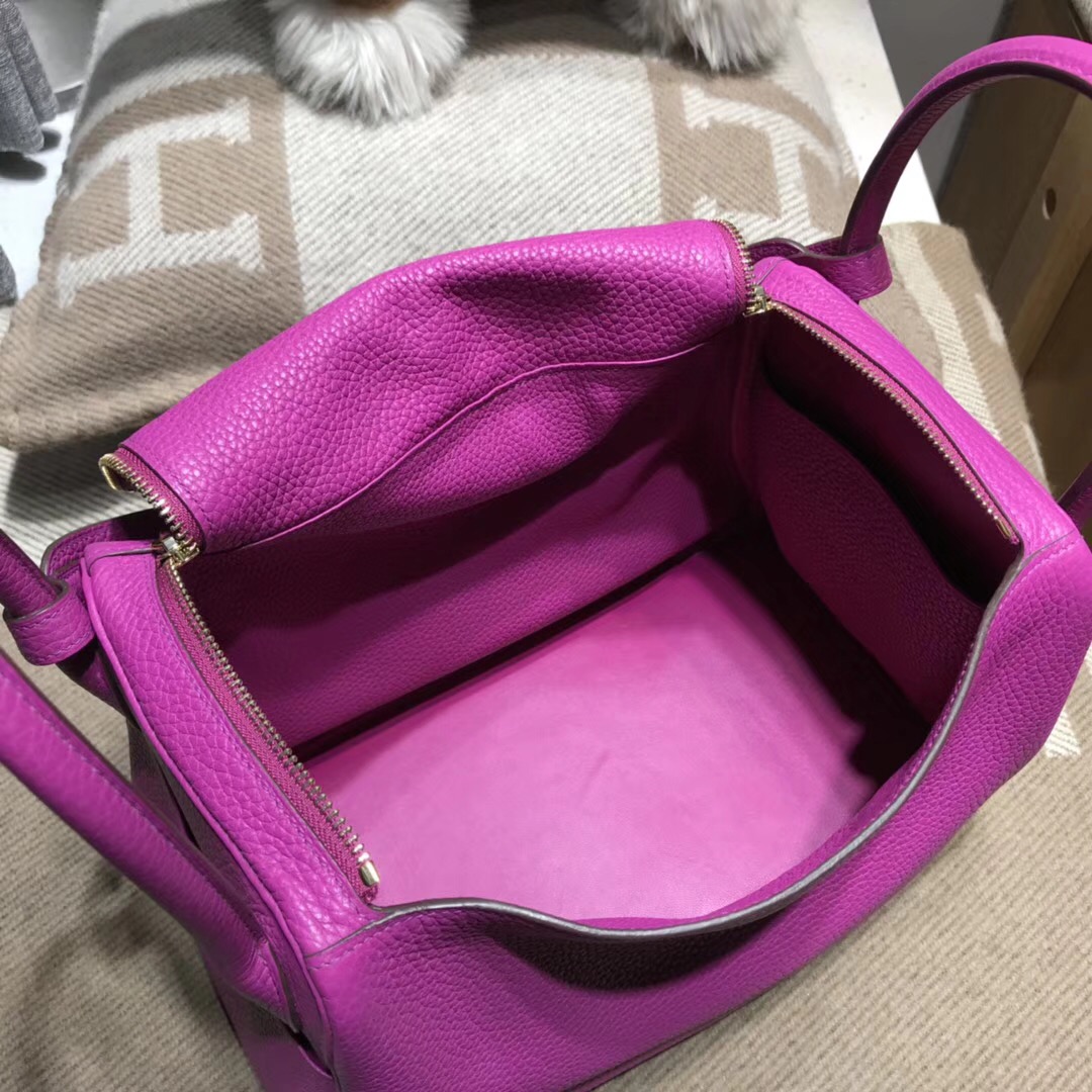 Hermes Lindy bag 30cm Togo L3玫瑰紫 18年最新顏色 原廠GHW金扣金屬