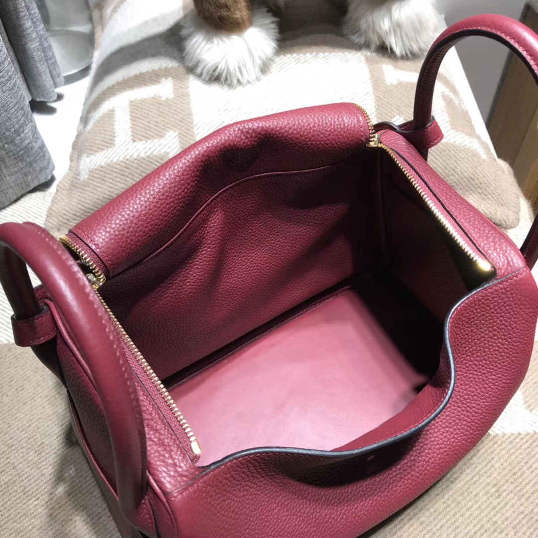 Hermes Lindy bag 愛馬仕紅rouge H cc55 TC大牛皮 金扣金屬