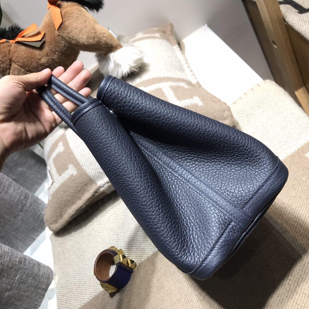 Hermes Garden Party bag 中花員包 30 CK73 Blue saphir寶石藍