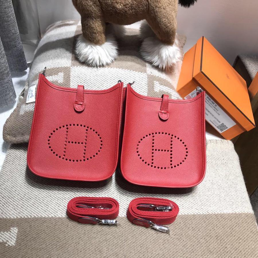 Hermes Eveylne Mini Epsom Q5 Rouge Cossacks 國旗紅銀扣