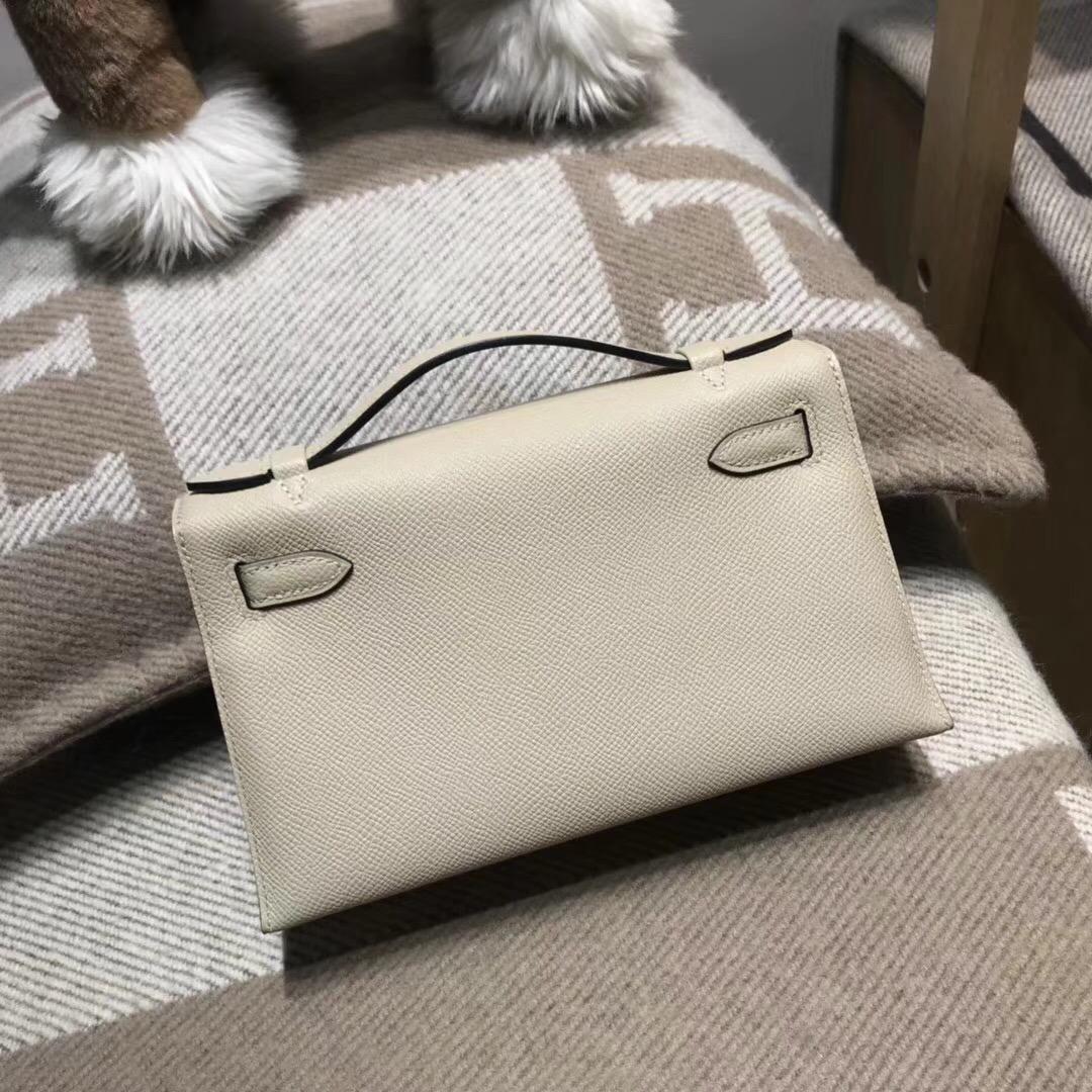 愛馬仕Hermes mini kelly epsom S2 Trench風衣灰 超級氣質百搭顏色 金扣