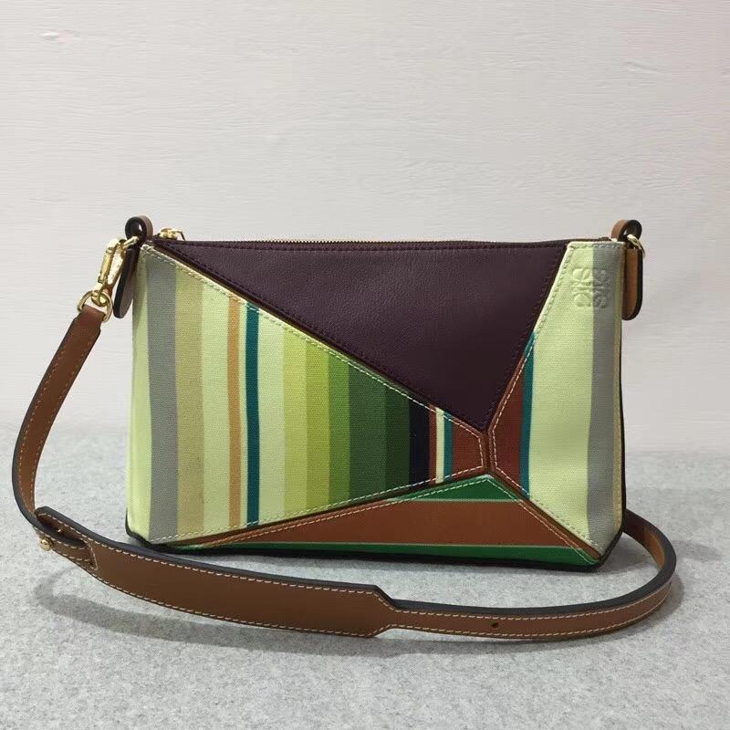 羅意威女包 loewe Puzzle Stripes Mini Bag Multicolor canvas/classic calf