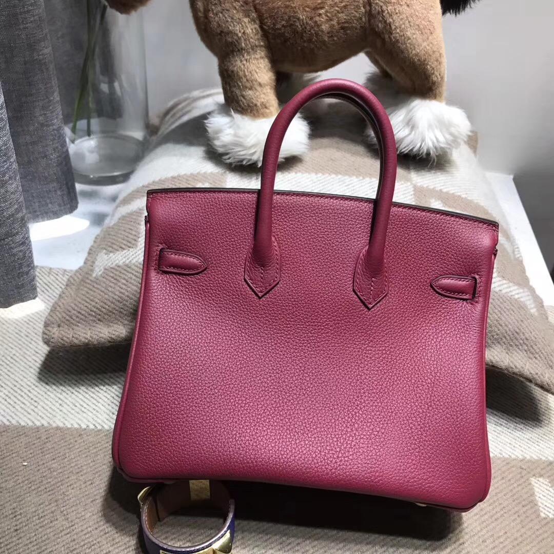 Hermes鉑金包birkin 25 Togo K1 Rouge Grenat 石榴紅金扣金屬