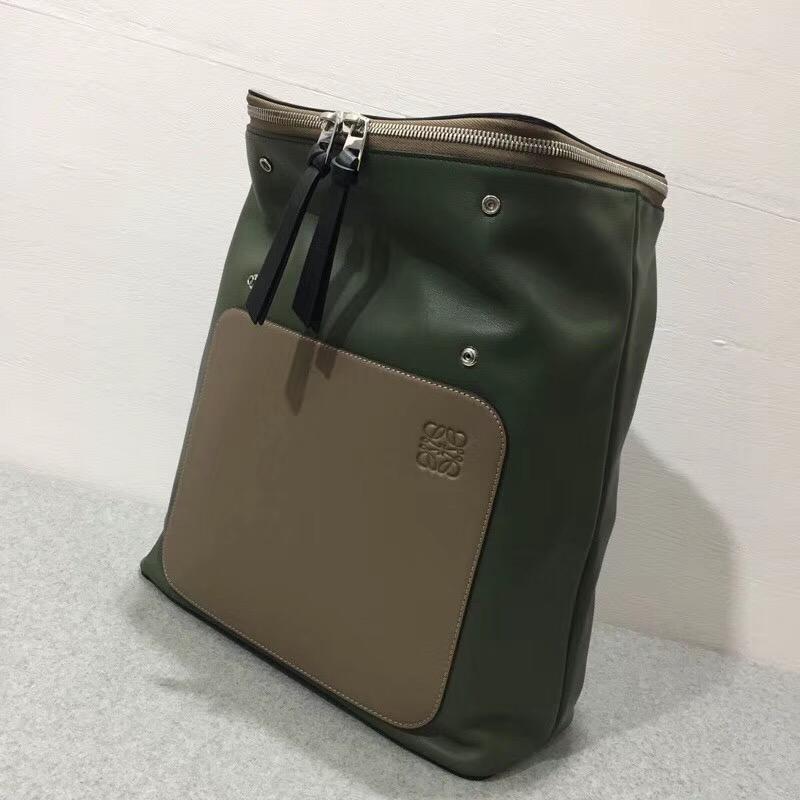 loewe Goya Backpack Dark Taupe/Military Green/Bl