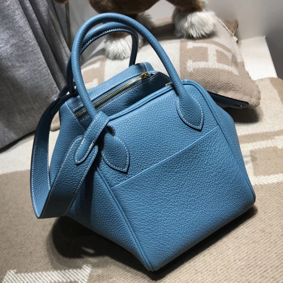 Hermes Lindy bag 30 togo小牛皮 CK75 Blue Jean 牛仔蓝 金扣金屬五金