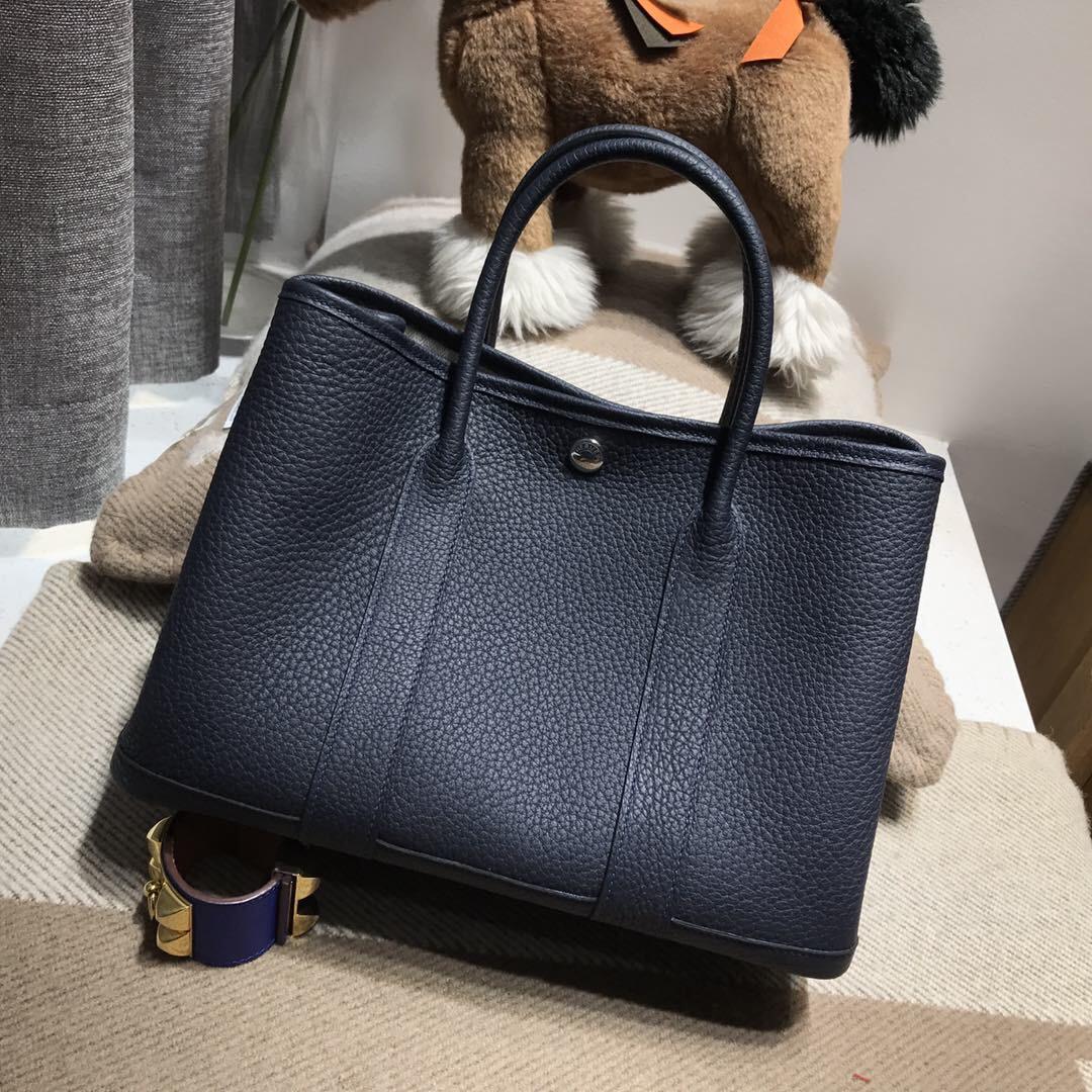 Hermes Garden Party bag 中花員包 30 CK73 Blue saphir寶石藍