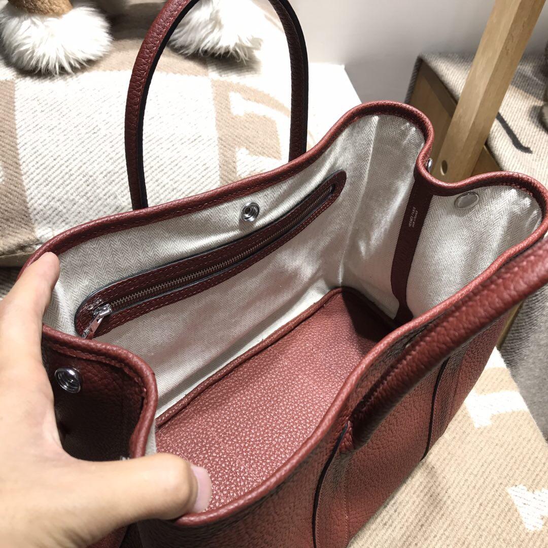 愛馬仕Hermes Garden Party 30 bag 空中花园包 爱马仕红 CK55 Rouge 银扣