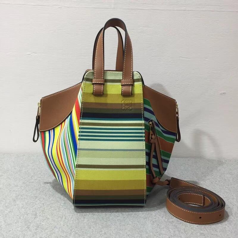 羅意威女包loewe Hammock Stripes Small Bag Multicolor canvas/classic calf