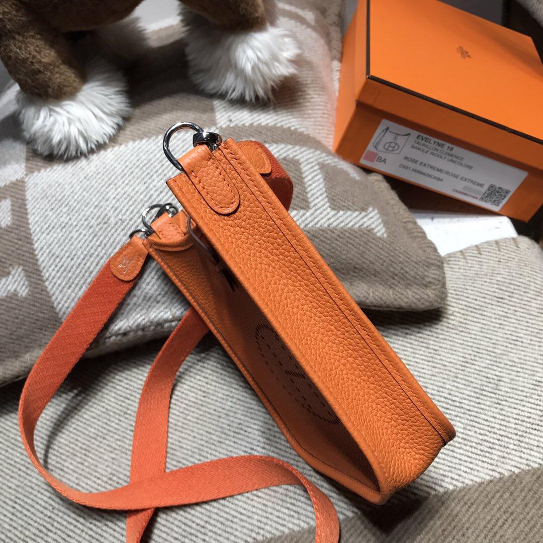 Hermes Eveylne Mini taurillon Clemence TC大牛 CK93 Orange經典橙色