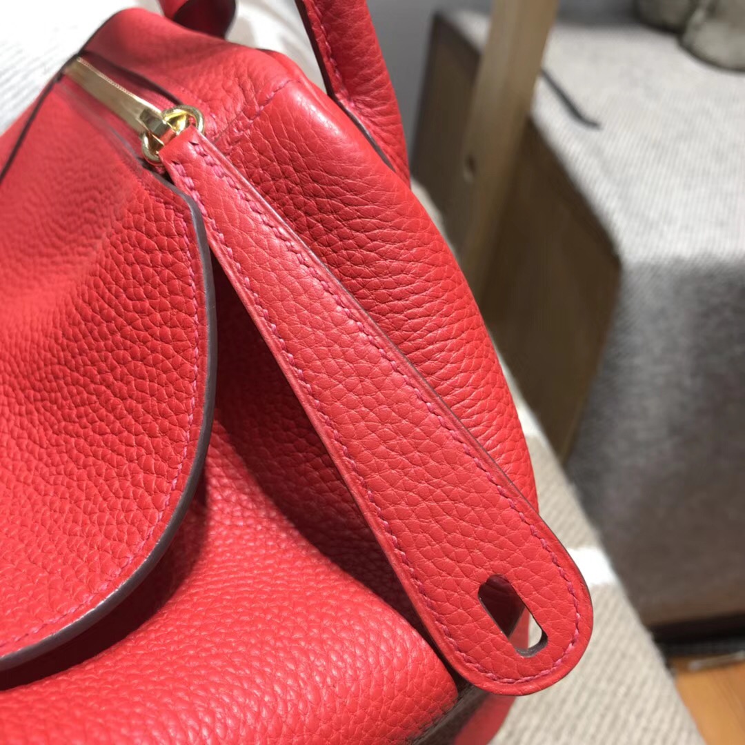 Hermes Lindy bag 30cm TC大牛皮 s5番茄紅rouge tomate金扣金屬